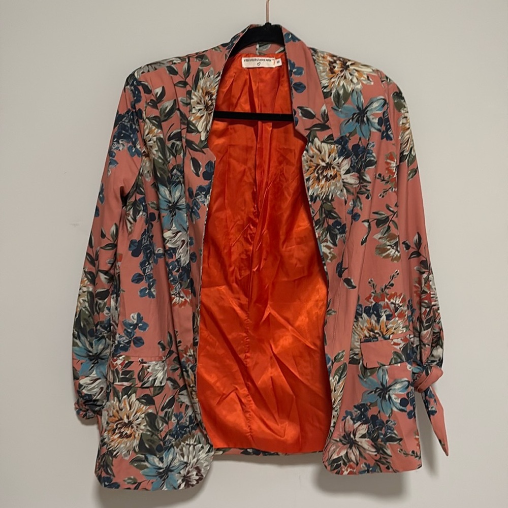 Free People Floral silky blazer